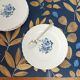 Lot de 4 assiettes à dessert lunéville tradition fleurs bleues