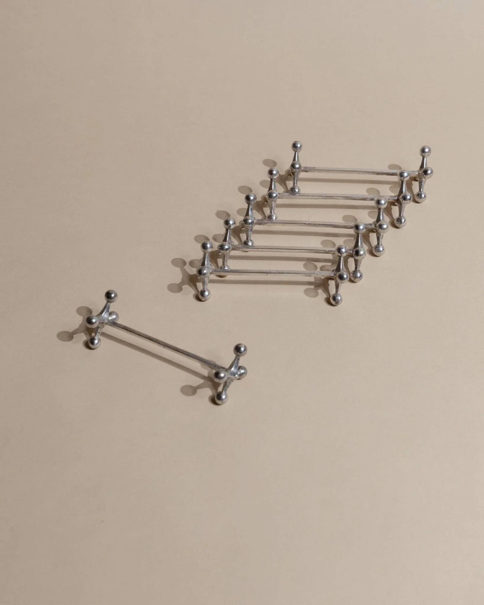 Set of 6 vintage silver-plated knife rests by Berndorf (Germany), 1880s.