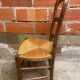 Vintage Provençal Chair Old Wood + Woven Straw Seat