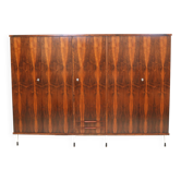 Large 5-door vintage wardrobe in rosewood with stylish adjustable legs in I