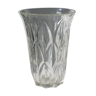 Vase en verre vintage motifs géométriques pétales