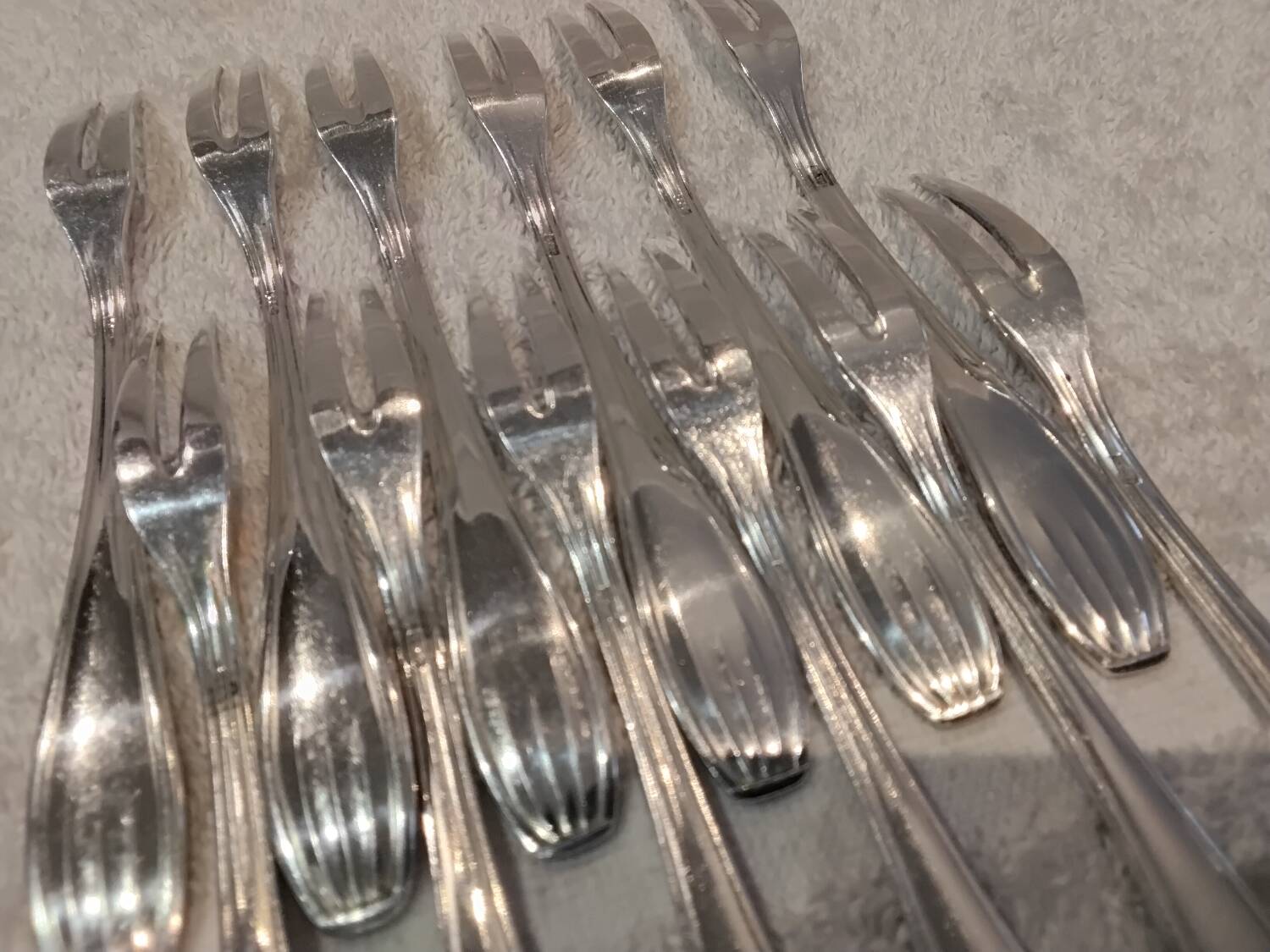 Lote De 6 Pinzas Para Caracoles SGDG France - Metal Plateado, Antiguas De Colección