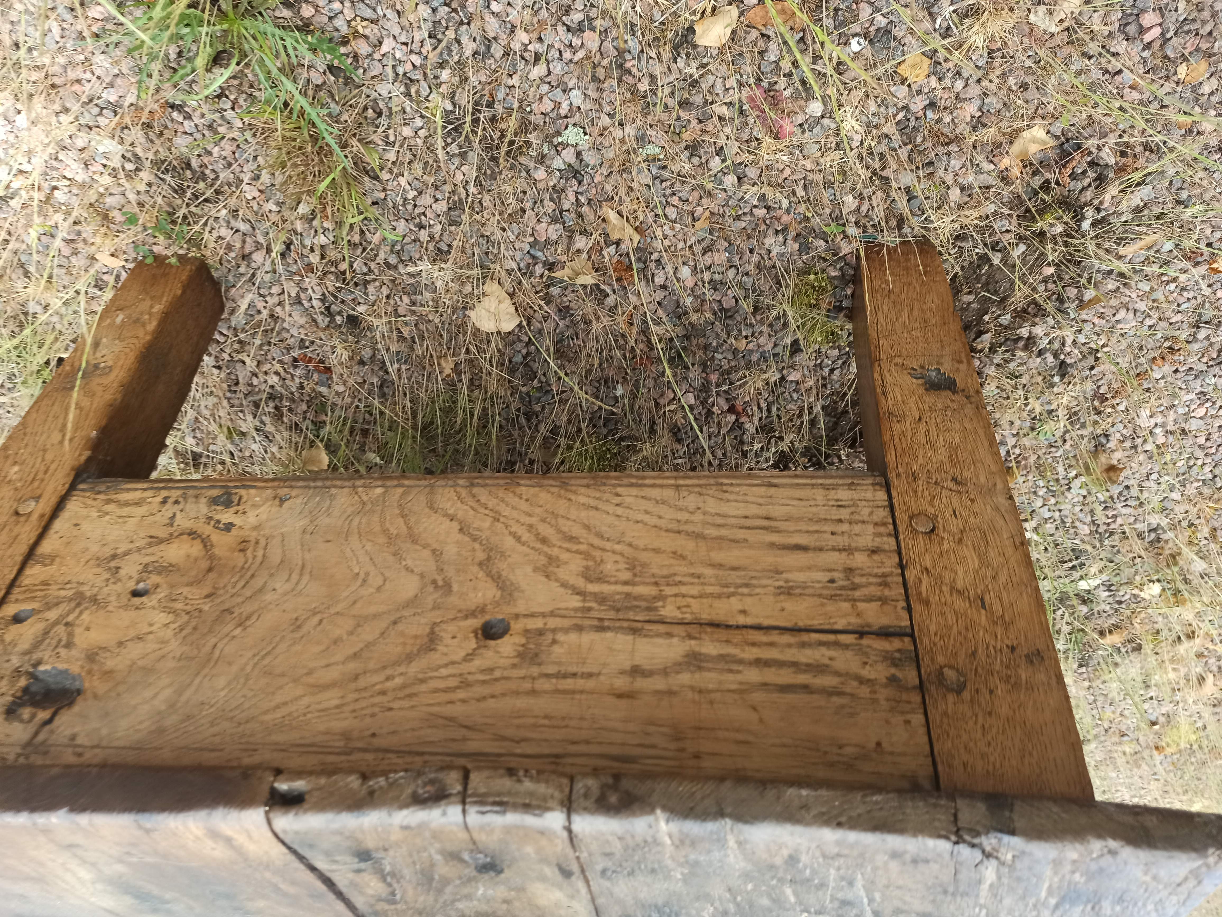 Rustic solid oak coffee table farmhouse initials J C