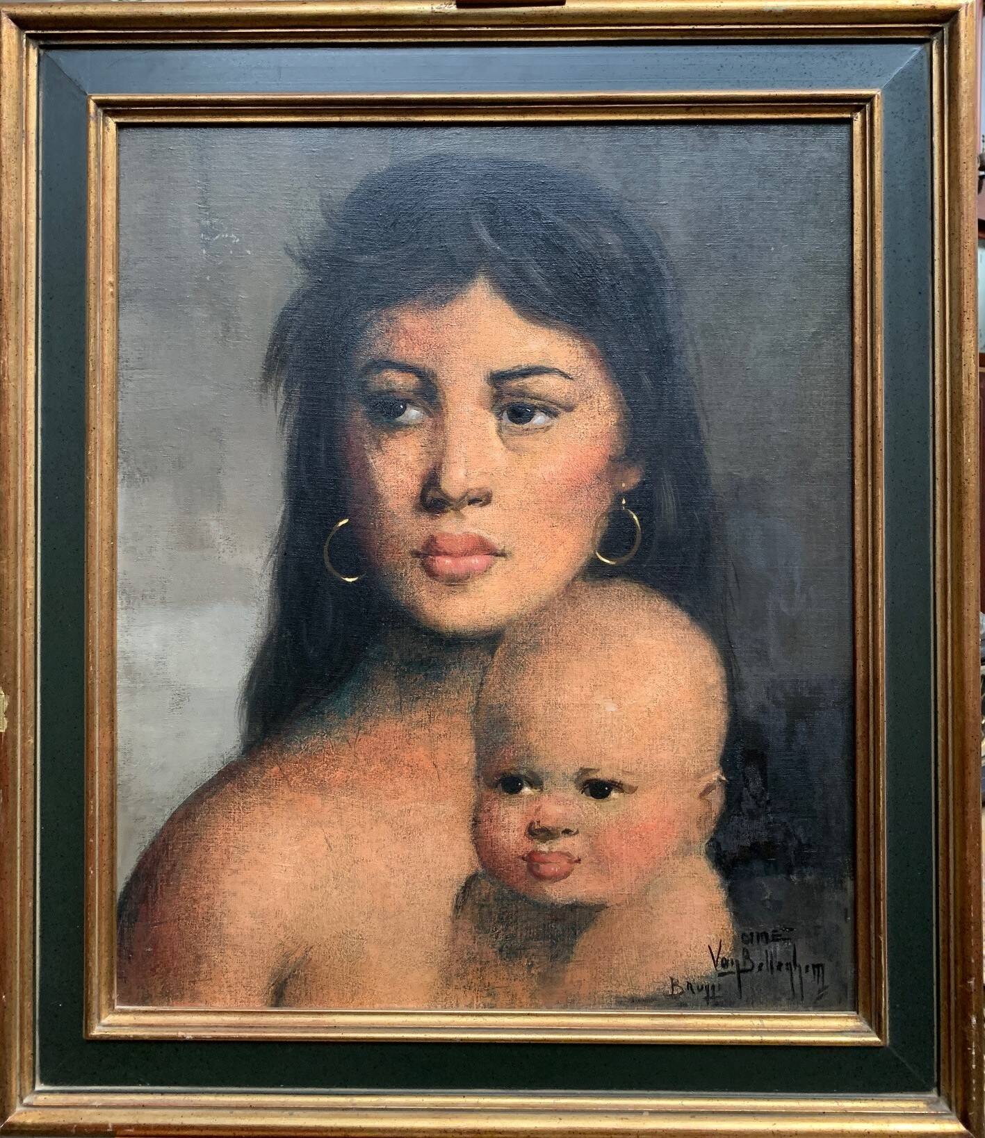 A. van BELLEGHEM (1922 - 1996) "Mother and child".