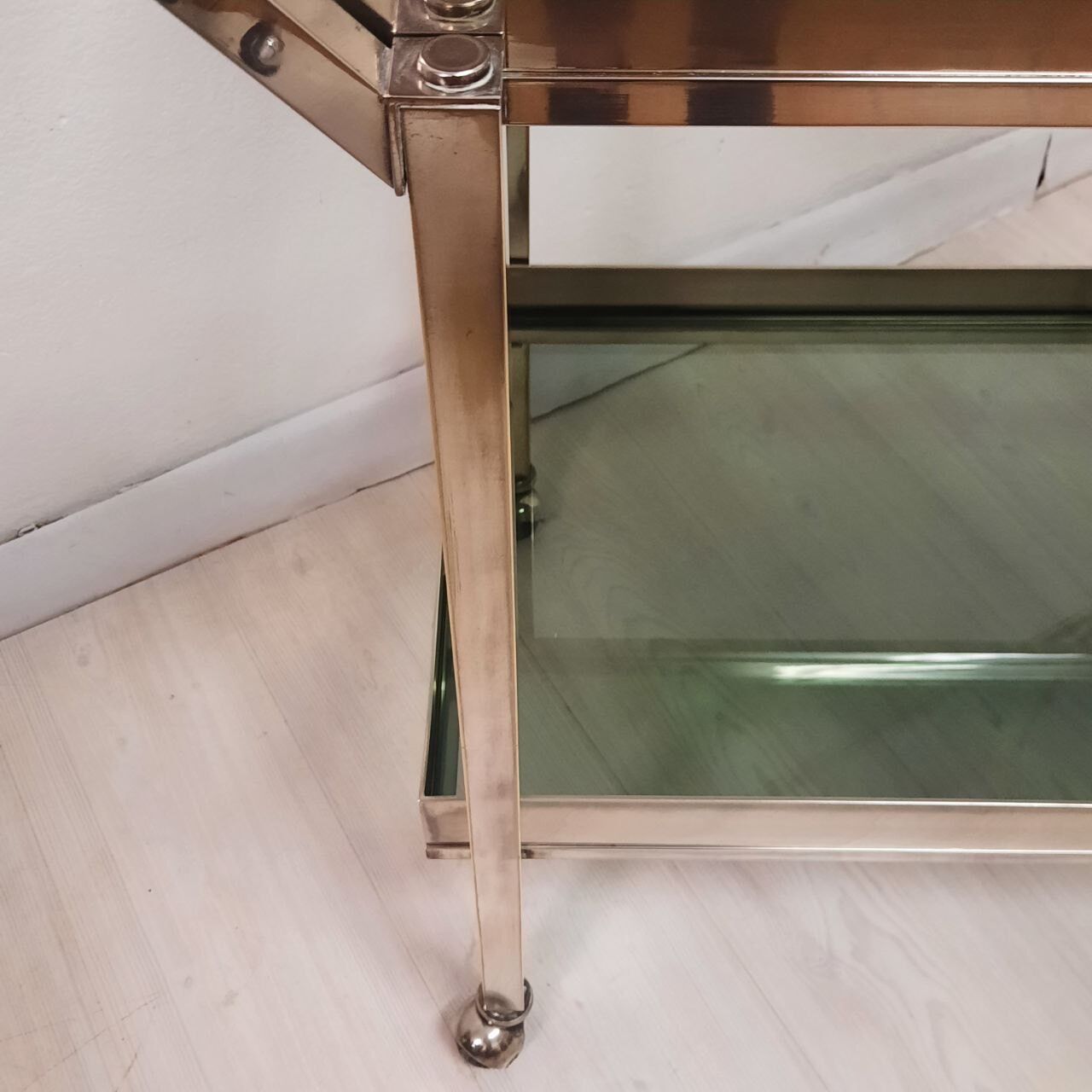 Chariot alimentaire avec deux plateaux - plaqué argent - vintage