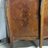 Low bronze marquèterie and marble top