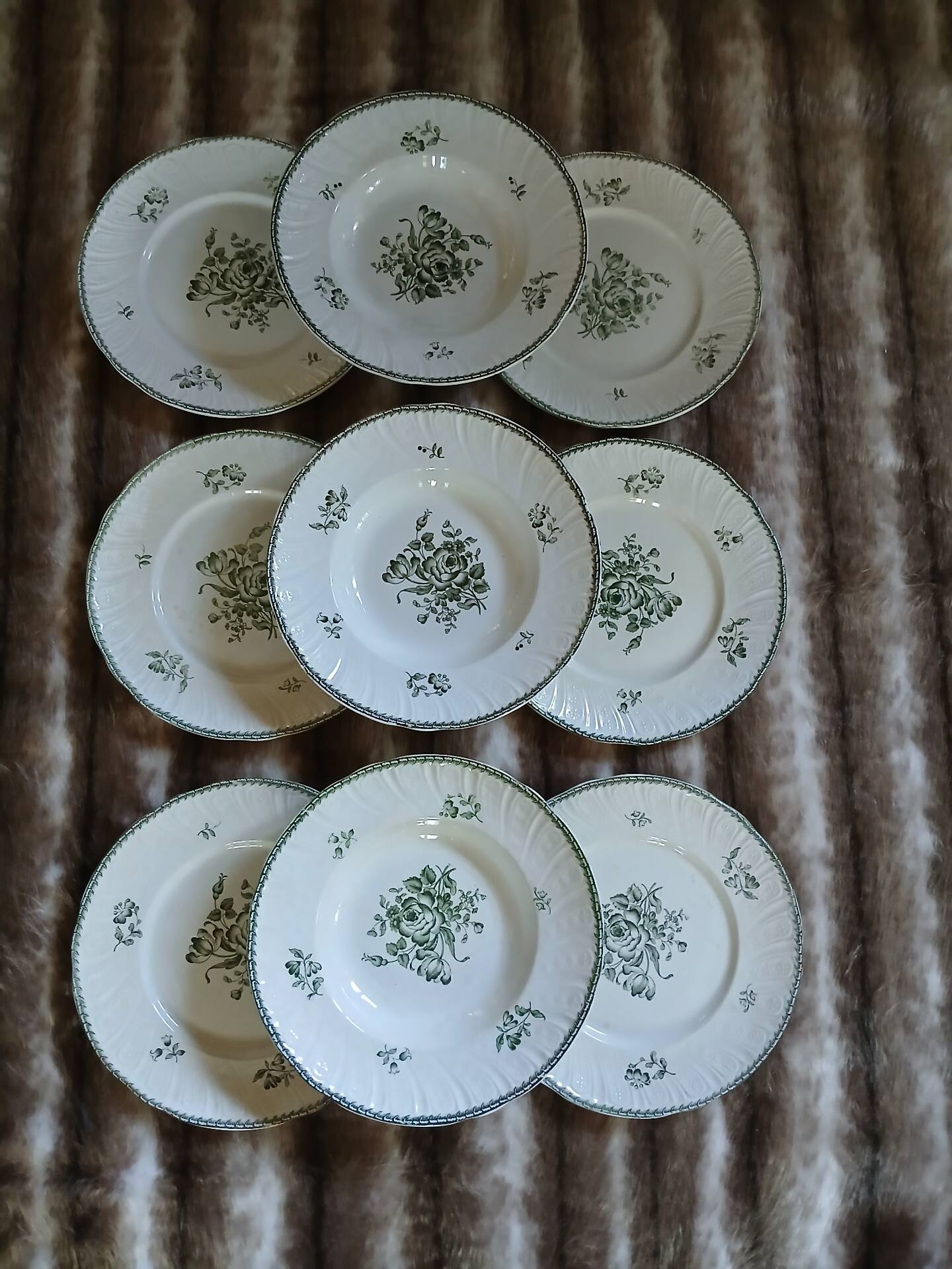 9 assiettes anciennes en Terre de fer "Strasbourg "