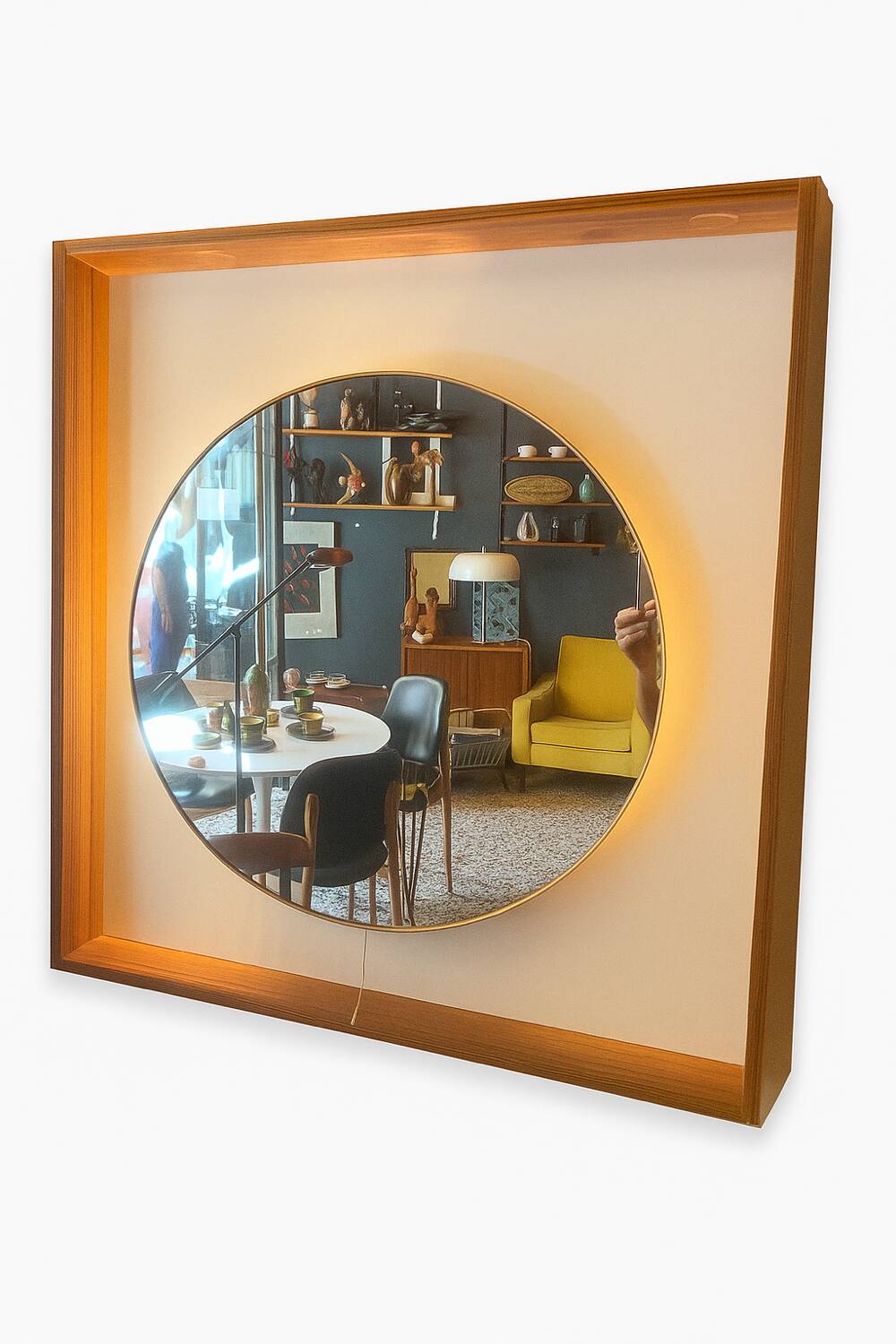 Large vintage backlit mirror