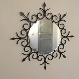 Nice mirror sun wrought iron vintage 60cm