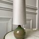Signed stoneware lamp with cylindrical shade 60s-70s
