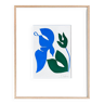 Bird and flower (blue and green) — peinture originale en édition limitée par Deleine