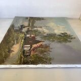 Tableau paysage Hollandais huile sur toile signée