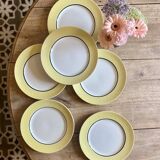 Set of 6 vintage flat plates Moulin des Loups