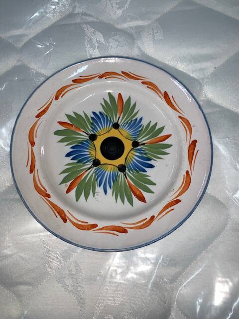 Hand-painted earthenware plate