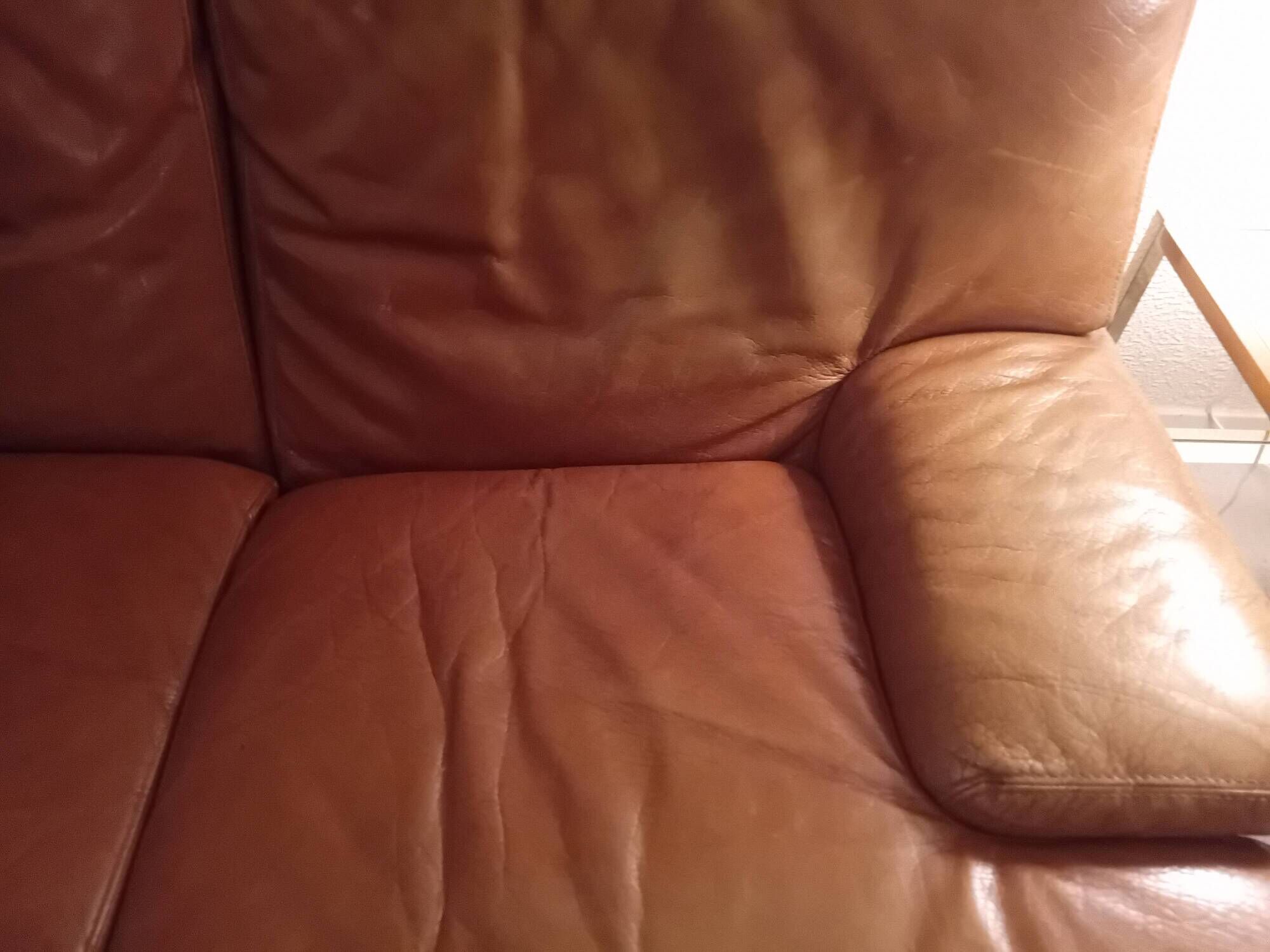 Roche Bobois 4-seater leather sofa, 1970s, excellent condition