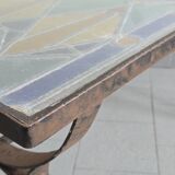 Table basse vintage en vitrail 1960