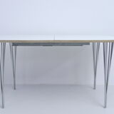 Danish Extendable Elliptical Dining Table by Haslev No 04, White