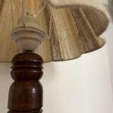 Lampe pied bois tourné style Charles Dudouyt