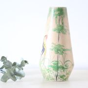 German ceramic vase foreign storks pattern, 1960