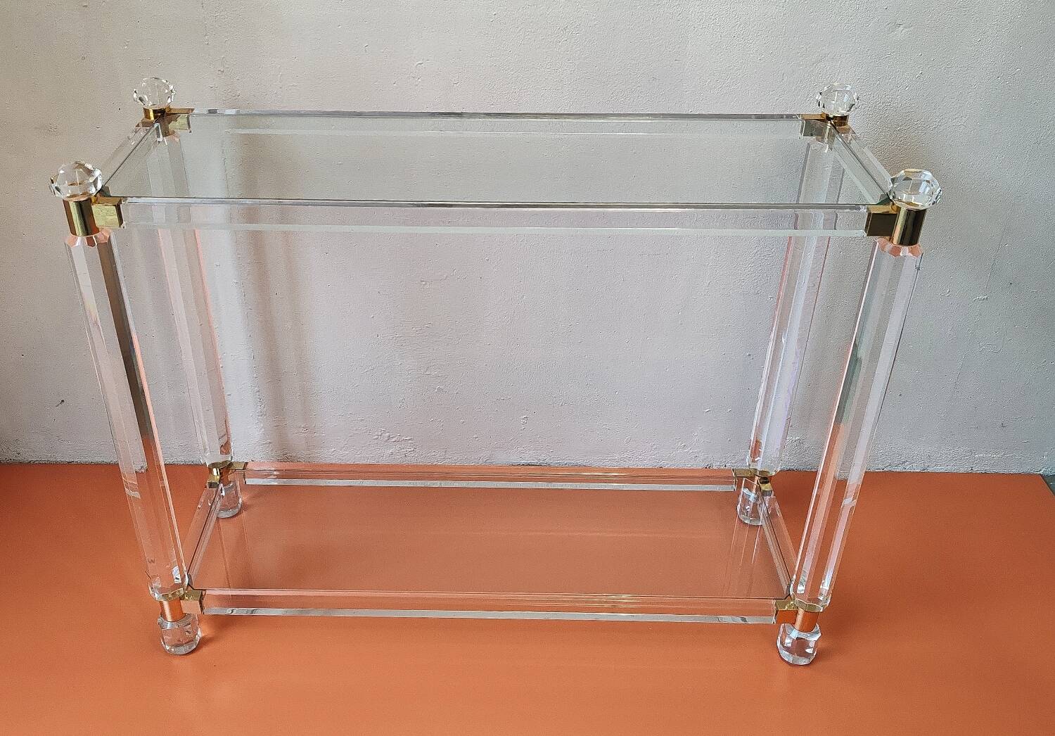 Console year 70 altuglas Romeo Rega Hollywood Regency