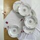 6 antique Sarreguemines earthenware soup plates, Cibon Nice pattern