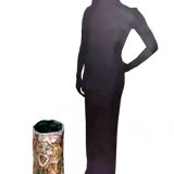 Unique Vintage Hand-Painted Vase with Faces Ascribable to Tullio d'Albisola