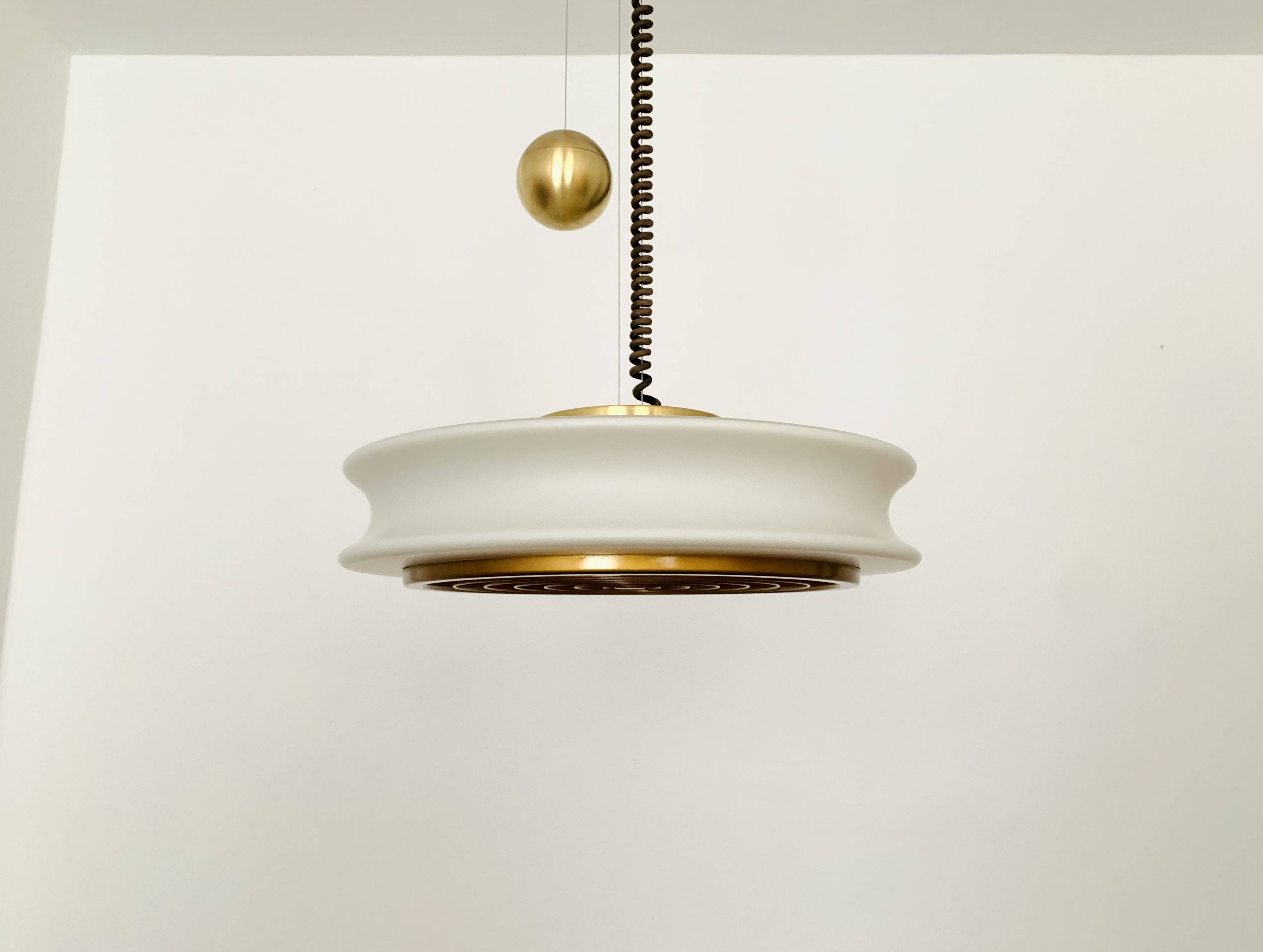 1 of 3 Awesome Adjustable Orion Glass Pendant Lamps from Staff