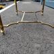 Old coffee table side metal gilded top glass style Louis XVl
