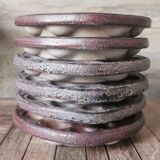 6 glazed ceramic snail plates