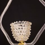 Charming clear rostrato Murano glass chandelier by Barovier & Toso, 1940s