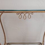 Console - table basse - laiton et verre - vintage.