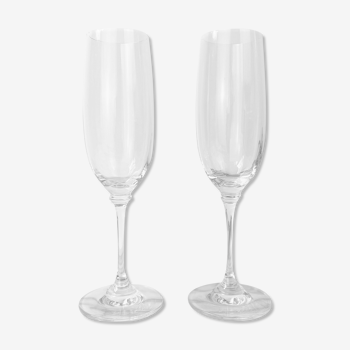 2 Mikasa crystal champagne flutes model Stephanie