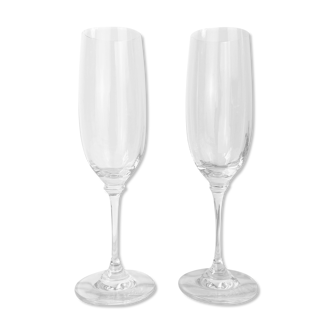 2 Mikasa crystal champagne flutes model Stephanie