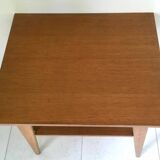 1950 compass foot pedestal table in light wood, side table, side table