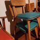 Set of 4 blue skai chairs