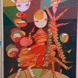 Abstract oil painting on canvas franco balleri 1993 oil on canvas