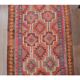 1970s Vintage Turkish Hand-Knotted Wool Cotton Orange Runner Rug 104x365