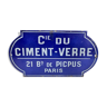 Cie du ciment verre 21 bd de picpus paris plate emaillee 1920