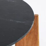 Black marble and mango wood coffee table