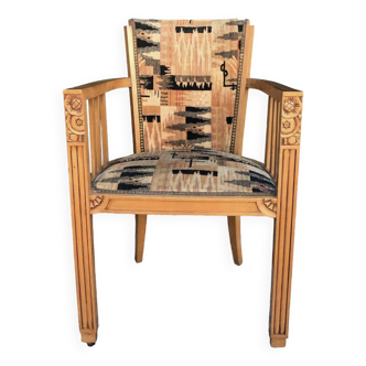 Art Deco oak armchair from the 1930s