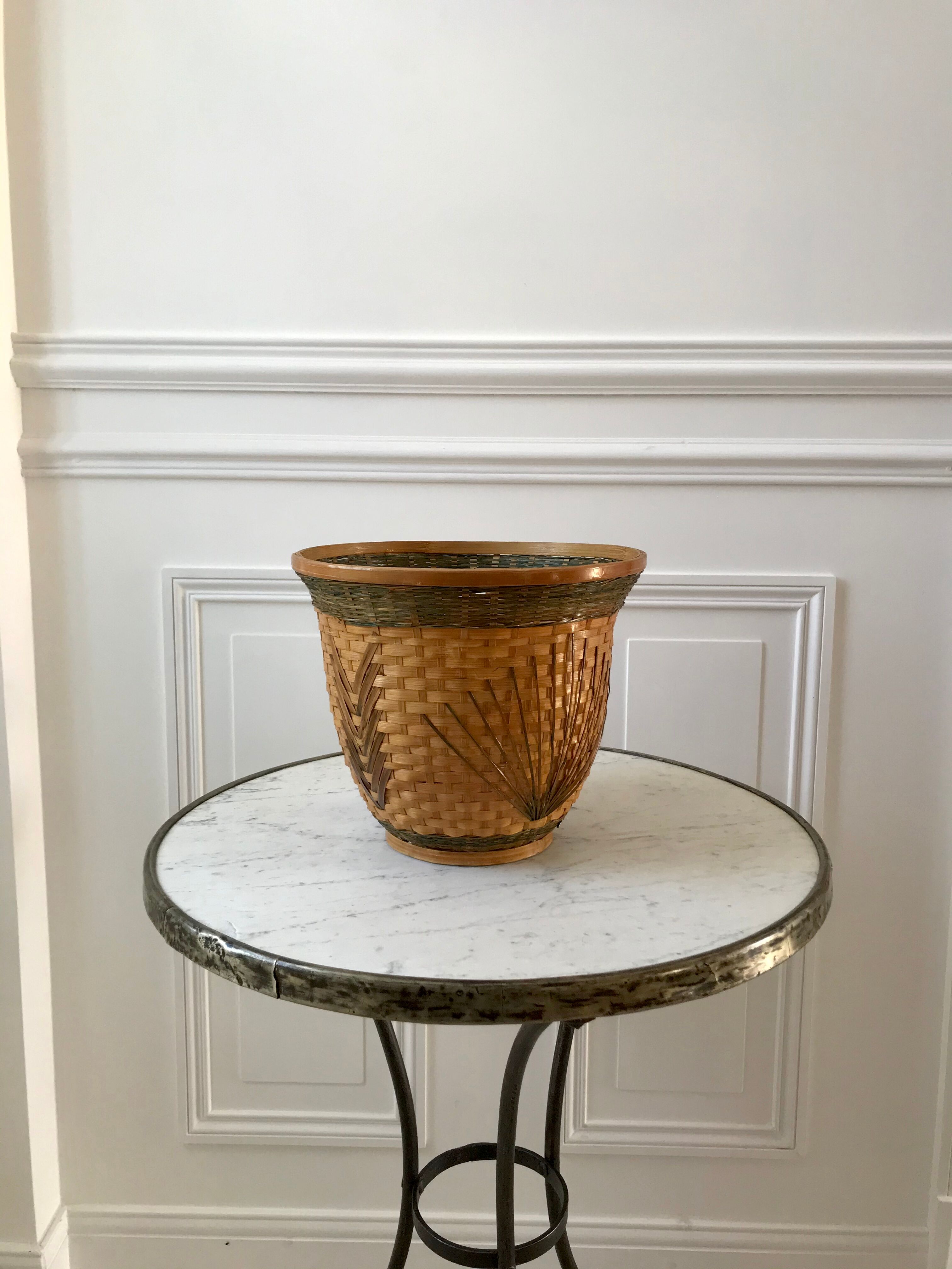 Rattan pot cover 70s