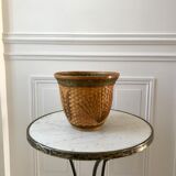 Cache-pot en rotin années 70
