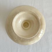 Antique compotier in slip decoration of chrysanthemums Onnaing late nineteenth