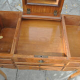 Rustic Louis XV hairdresser in cherry wood, functioning as a desk.