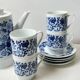 Vintage Melitta coffee service – White porcelain with blue flowers – 1970s – Made in Germany