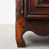 Rare French provincial carved cabinet or buffet with great patina, dated 18