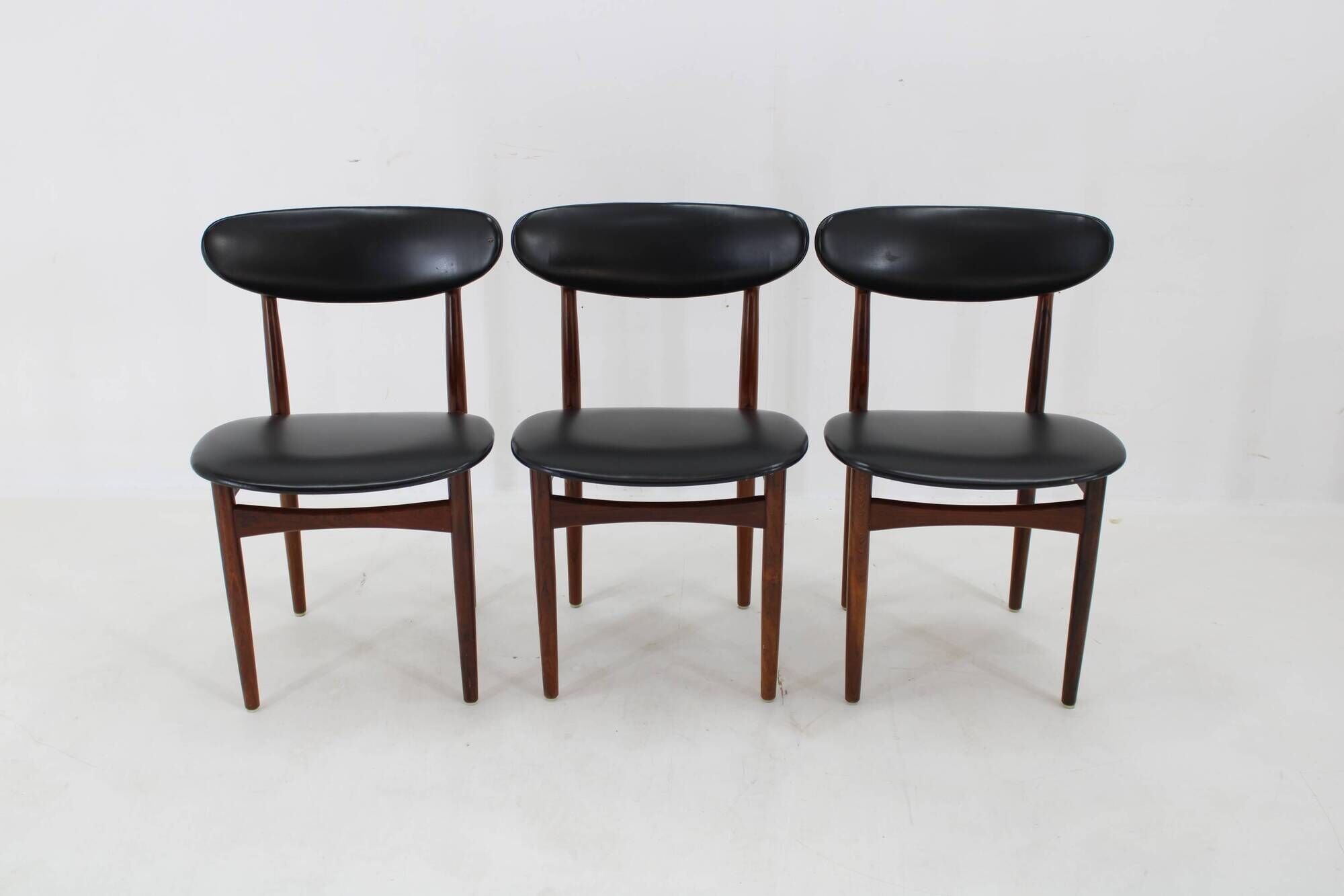 1960s Set of Six Scantic Mobelvaerk Dining Chairs in Leatherette, Denmark