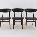 1960s Set of Six Scantic Mobelvaerk Dining Chairs in Leatherette, Denmark