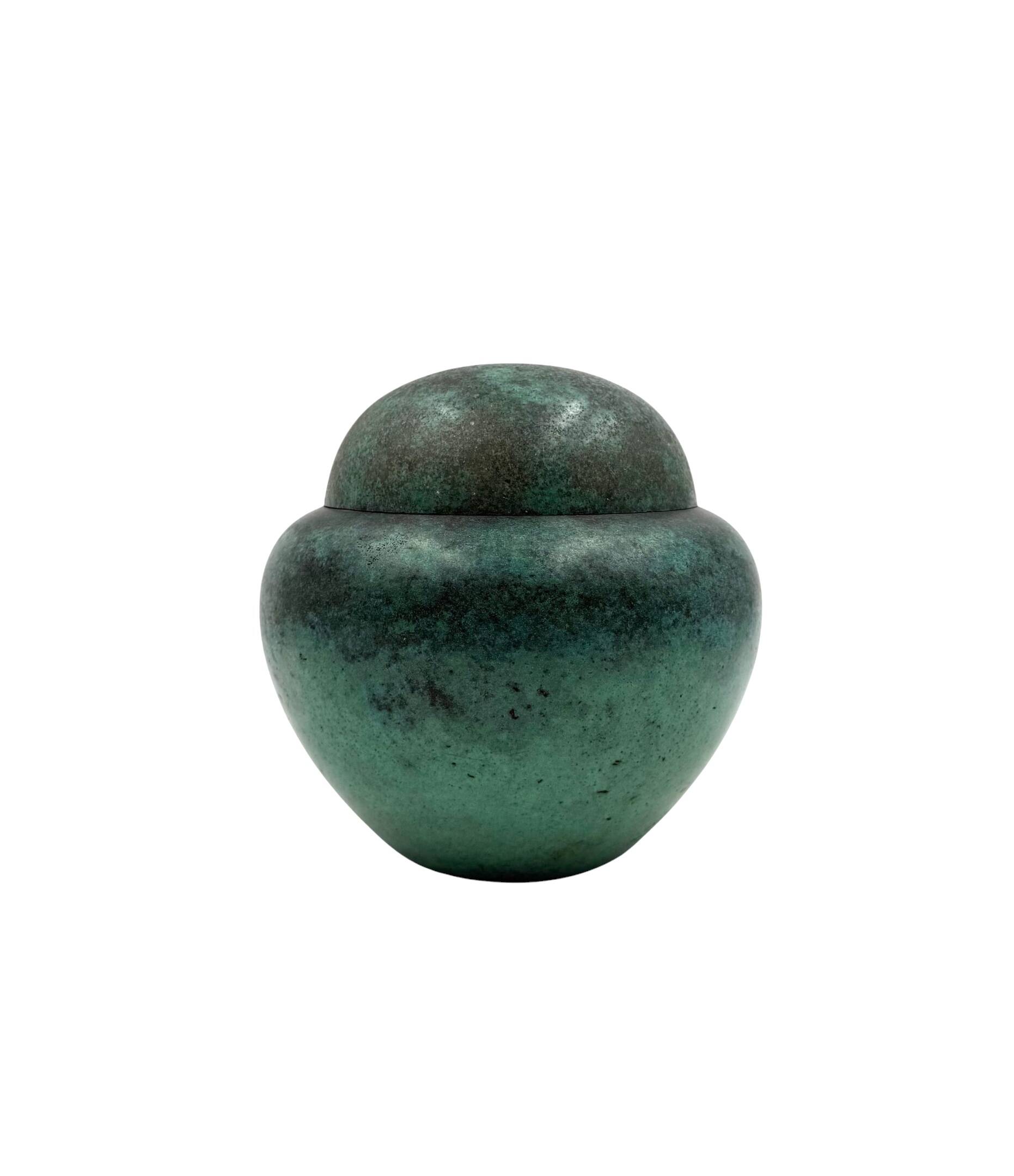 Art Deco green vase / potiche Ikora series, Paul Haustein, WMF Germany ca.