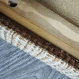 Scandinavian wood and fabric stool